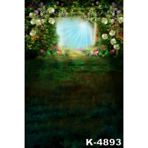 Green Grass Garland Oil Painting Vinyl Photography Wall Backdrops
