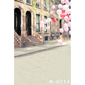 Vintage Street Architecture Balloon Children's Photography Backdrops