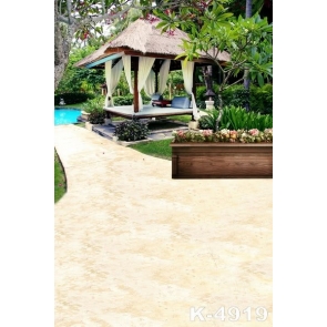 Swimming Pool Summerhouse Building Scenic Backdrops Vinyl Photography Backdrops