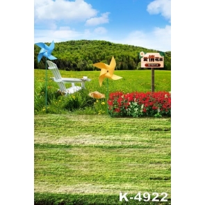 Green Grassland Green Groves Pinwheels Photography Photo Backdrops