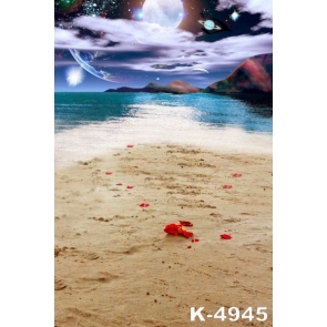 Personalized Space Planet Scenic Background Beach Backdrop