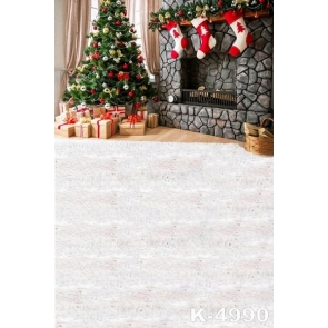  Christmas Tree Sock Fireplace Photography Props Christmas Backdrops