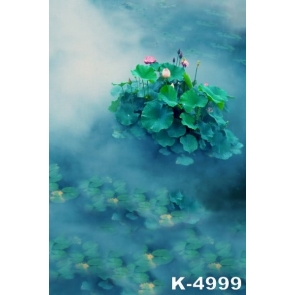 Lotus Flowers Water Mist Vinyl Photography Scenic Backdrops