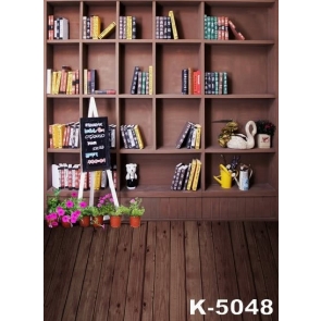 Book Cabinet  Wooden Floor Photoshoot Background Children's Backdrops