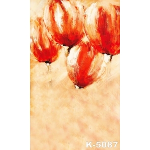 Red Tulips Oil Painting Personalized Photography Wall Backdrops