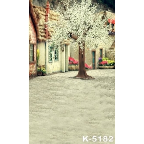 Rustic White Flowers in Street Vinyl Backdrops for Photography