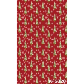 Christmas Tree Red Background Wall Digital Christmas Backdrops