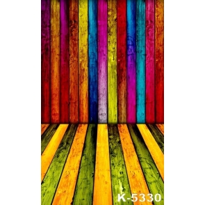 Vinyl Multicolor Wooden Wall Floor Custom Background Party Backdrops