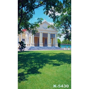 Green Grassland Outside the Auditorium Hall Scenic Photo Studio Backdrops