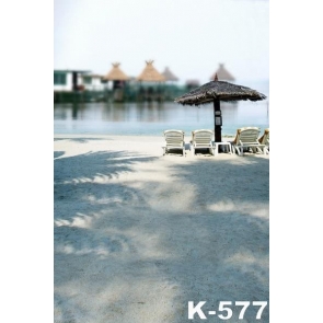 Summer Holiday Village Lounge Chairs Beach Backdrop for Vacation