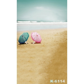 Summer Holiday Umbrellas on Beach Photography Backgrounds and Props