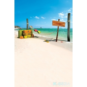 Hammock Suitcases by Green Sea Seaside Beach Photo Backdrops