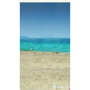 Scenic Blue Sea Sand Beach Photography Background Props