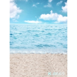 Light Blue Sky Sea Sand Beach Backdrop Background for Photography