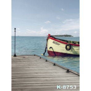 Scenic Ship Boat by Wood Harbor Photography Photo Backdrops