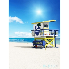 Blue Sky Sea Miami Beach for Summer Holiday Pro Photo Backdrops