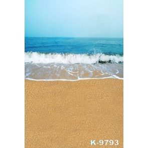 Scenic Blue Sea Sand Beach Photography Backgrounds and Props