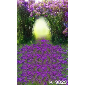 Beautiful Spring Purple Trees Flowers Scenic Photography Backgrounds and Props