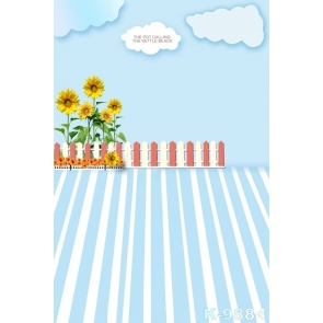 Blue Sky Yellow Sunflowers Children's Photography Backdrops