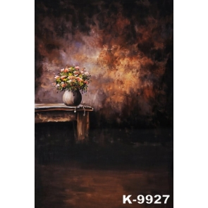 Flower Vase on the Table Oil Painting Personalized Wall Backdrops