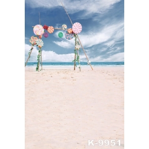 Lollipop on Beach by Seaside Children's Photography Backdrops Background
