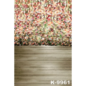 Colorful Flowers Wood Floor Wedding Professional Photography Backdrops