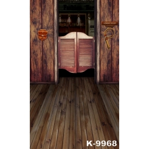  Cowboy Bar Wooden Door Floor Photography Background Vinyl Stage Backdrop