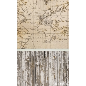 World Map Wall Background Wooden Floor Combination Custom Backdrops