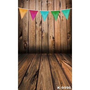  Various Color Small Flags Vinyl Wooden Floor Wall Party Backdrops