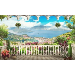 Scenic Spot Lakeside Balcony Wedding Backdrop Studio Theatreworld Photography Background Prop