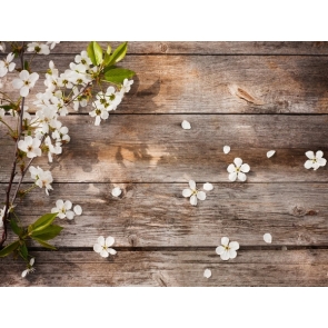 Wood Backdrop With Flowers Birthday Party Bridal Shower Photography Background