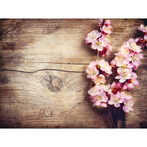 Rustic Wood Backdrop With Flowers Photography Background