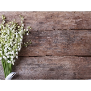 Dark Faux Wood Board With Flowers Backdrop Photography Background