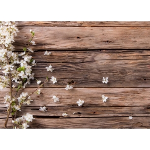 Rustic Wood Plank Backdrop With Flowers Vintage Photography Background