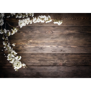 Photography Background Rustic Dark Faux Wood Plank Backdrop With Flowers 