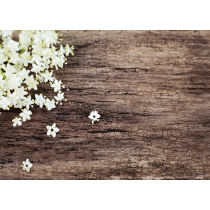 Retro Old Dark Wood With Flowers Backdrop Photography Background