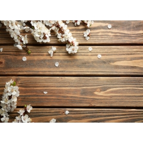Shower Baby Backdrop Wood Board With Flowers Photography Background