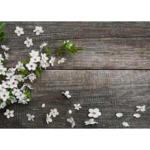 Baby Shower Photography Background Rustic Dark Wood Flowers Backdrop