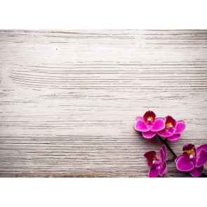 Horizontal Texture Wood Wall Photo Backdrop with Rose Red Flowers