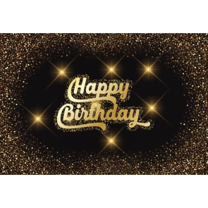 Personalized Gold Glitter Happy Birthday Backdrop Party Photography Background