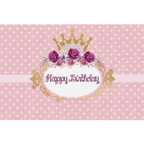 Polka Dot Retro Happy Birthday Party Backdrop Photography Background