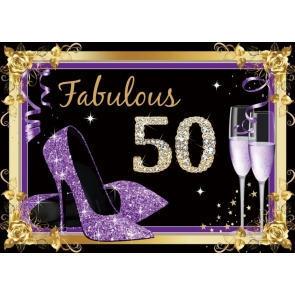 High Heels Theme Women 50th Birthday Party Backdrop Photography Background