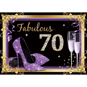 High Heels Theme Women 70th Fabulous Birthday Backdrop Party Photography Background