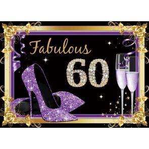 Purple High Heels Women Happy 60th Party Birthday Photography Background