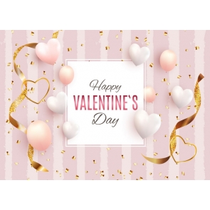 Love Balloon Pink Wall Background Happly Valentine's Day Backdrop