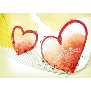 Red Heart Shape Wall Background Valentine's Day Backdrop