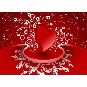 Valentine's Day Backdrop Heart Shape Red Wall Photography Background