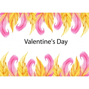 Purple Yellow Leaf Shape Feather Valentine's Day Backdrop