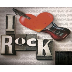 I Love Rock Music Party Backdrop Video Photography Background Prop