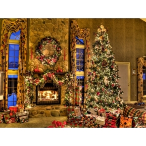 Chritmas Tree Gifts Indoor Backdrop Background for Photography